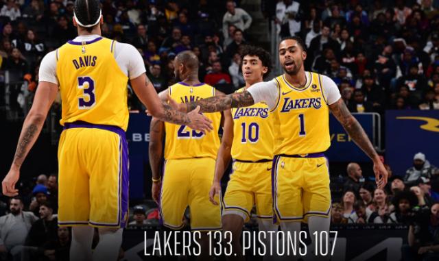 APP下载-26分大胜为湖人回血 拉塞尔打出赛季最佳表现